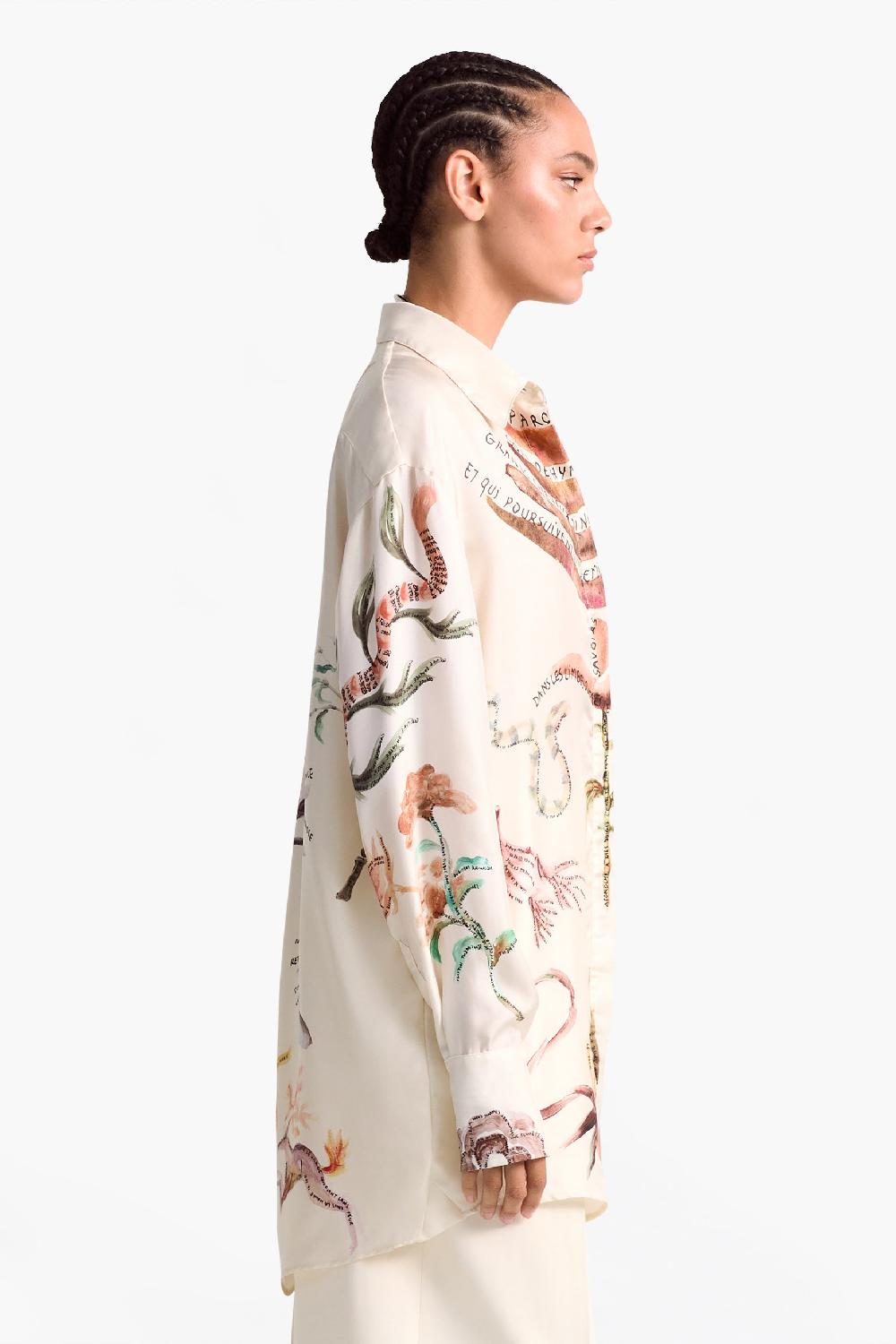 Altuzarra Chika Top Ivory Figurative Tattoo