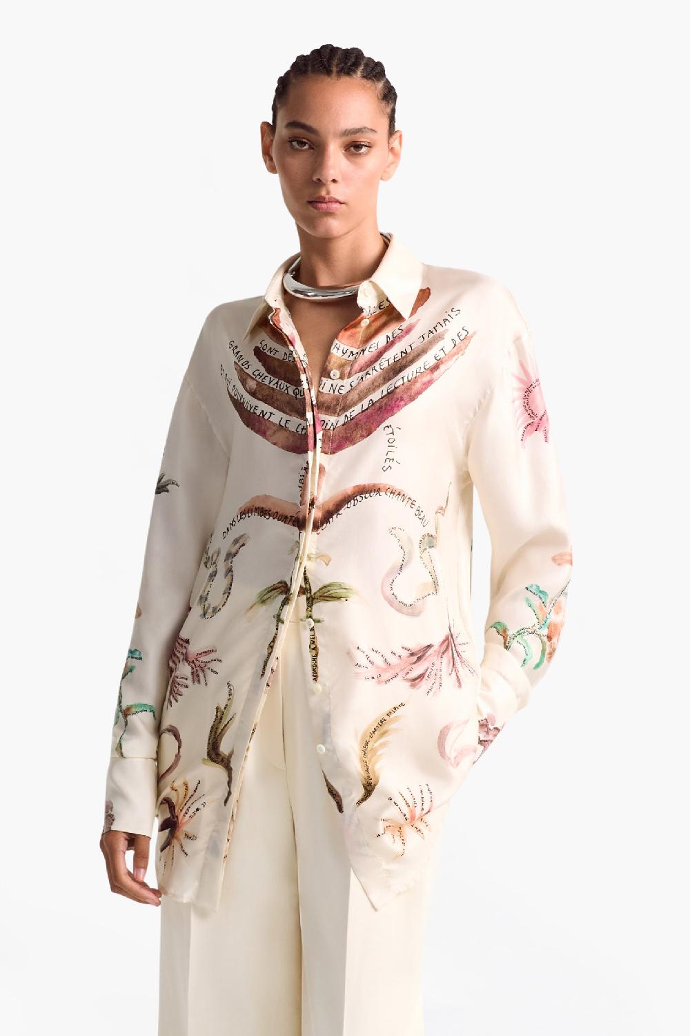 Altuzarra Chika Top Ivory Figurative Tattoo