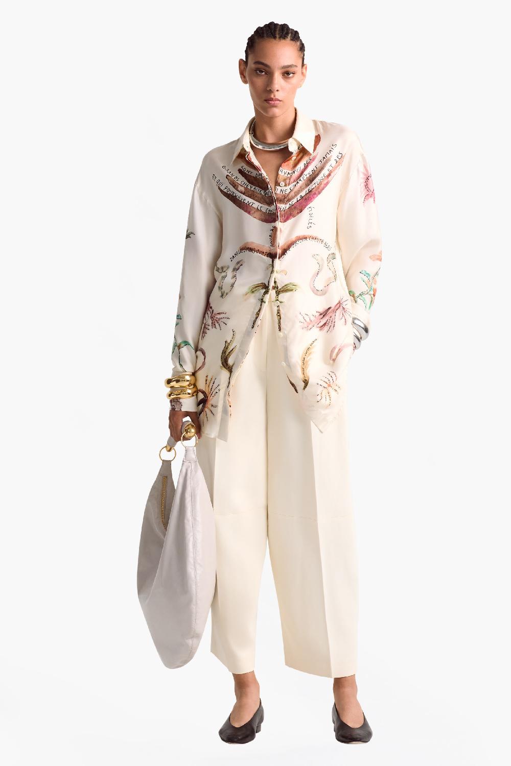 altuzarra Chika Top Ivory Figurative Tattoo