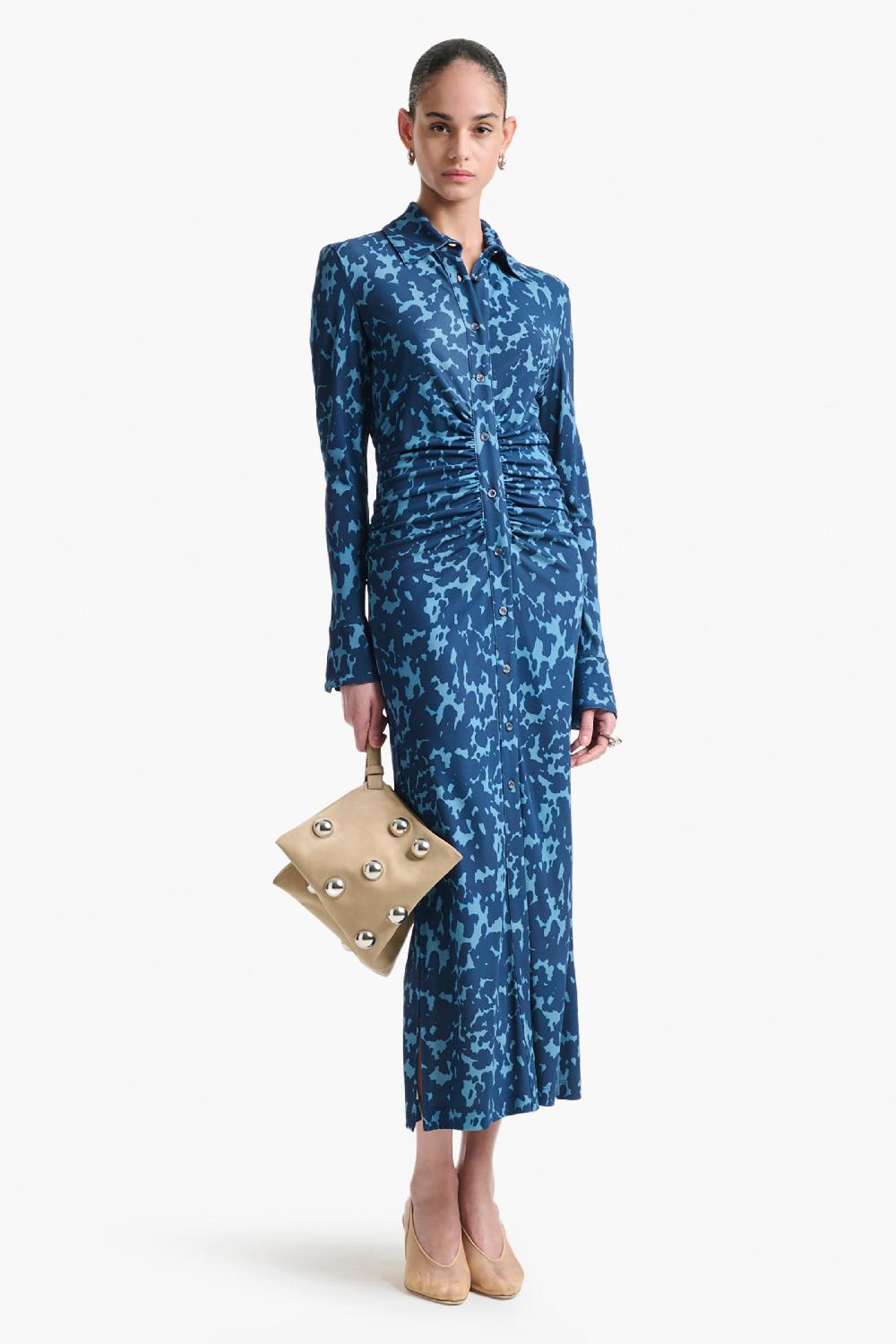 altuzarra Claudia Dress Ash Blue Tortoise