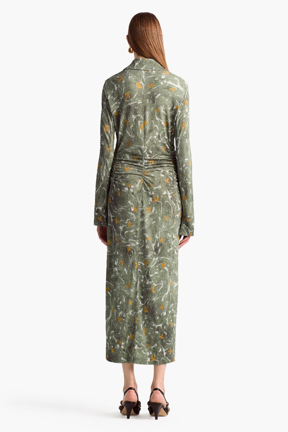 Altuzarra Claudia Dress Monstera Marbled Floral