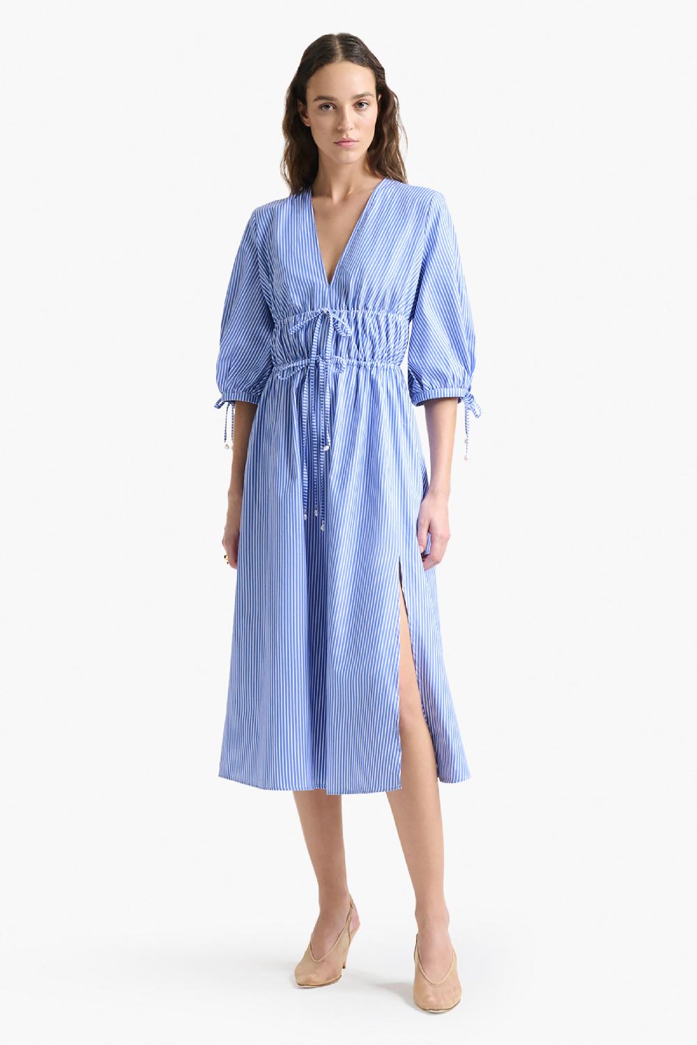 Altuzarra Donrine Dress Tidal Blue Stripe