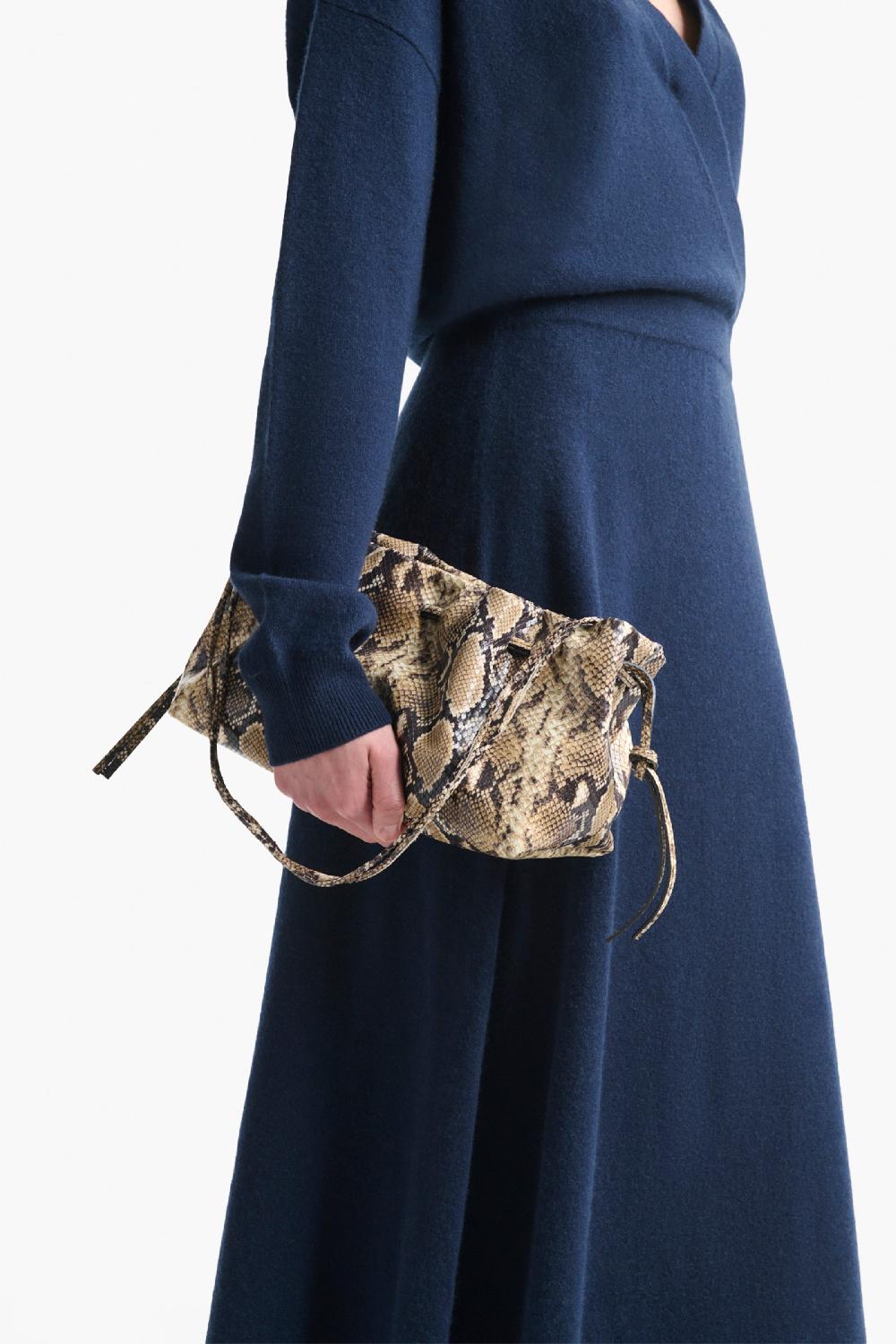 altuzarra Drawstring Clutch Phyton Macchia