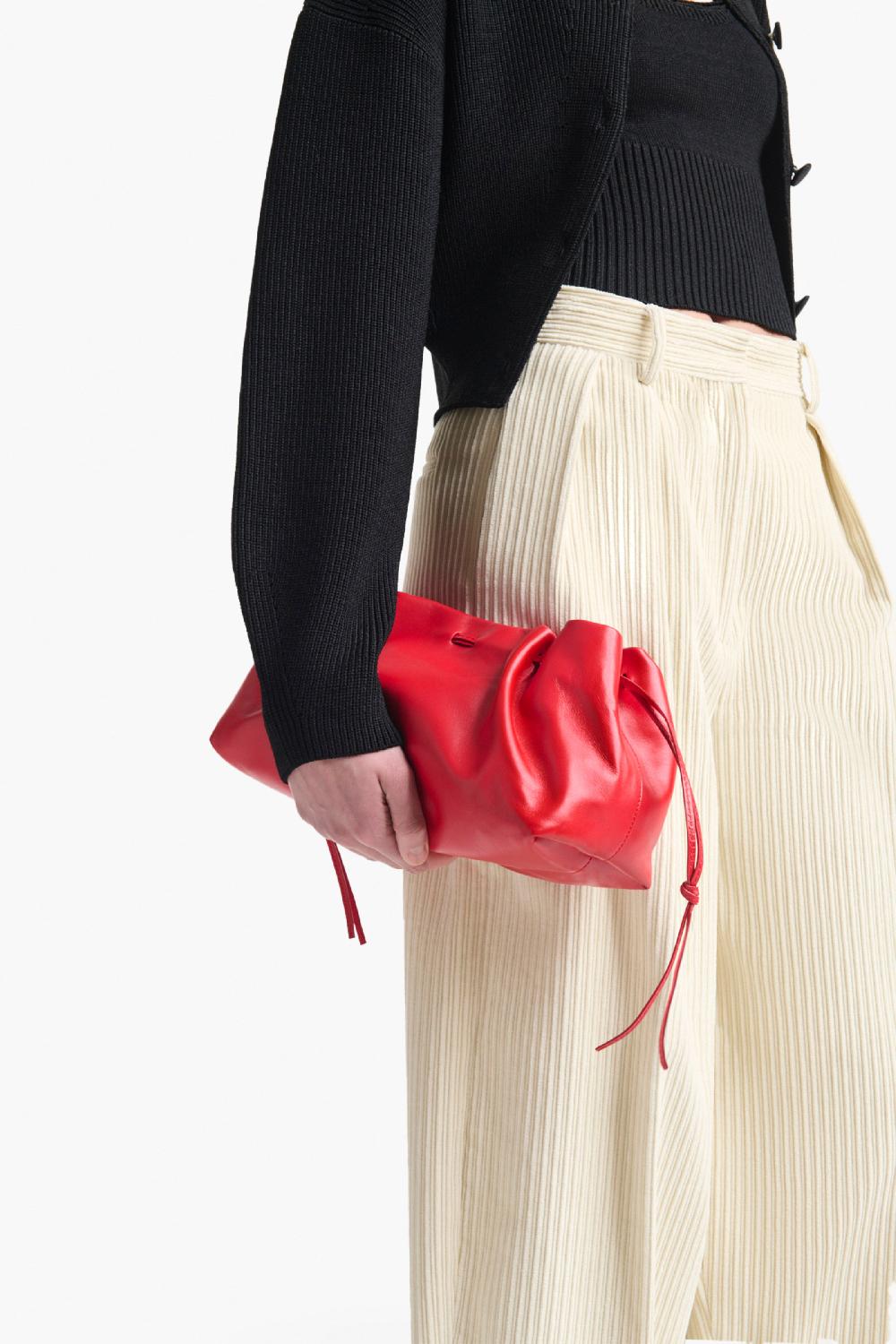 altuzarra Drawstring Clutch Red