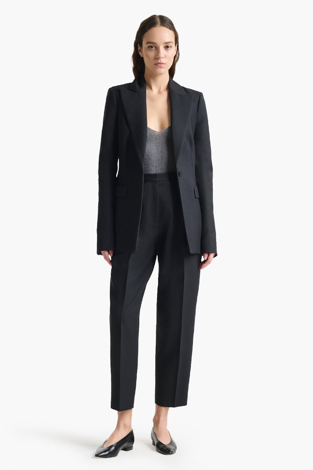 altuzarra Emmett Pant Black/Ivory Pinstripe