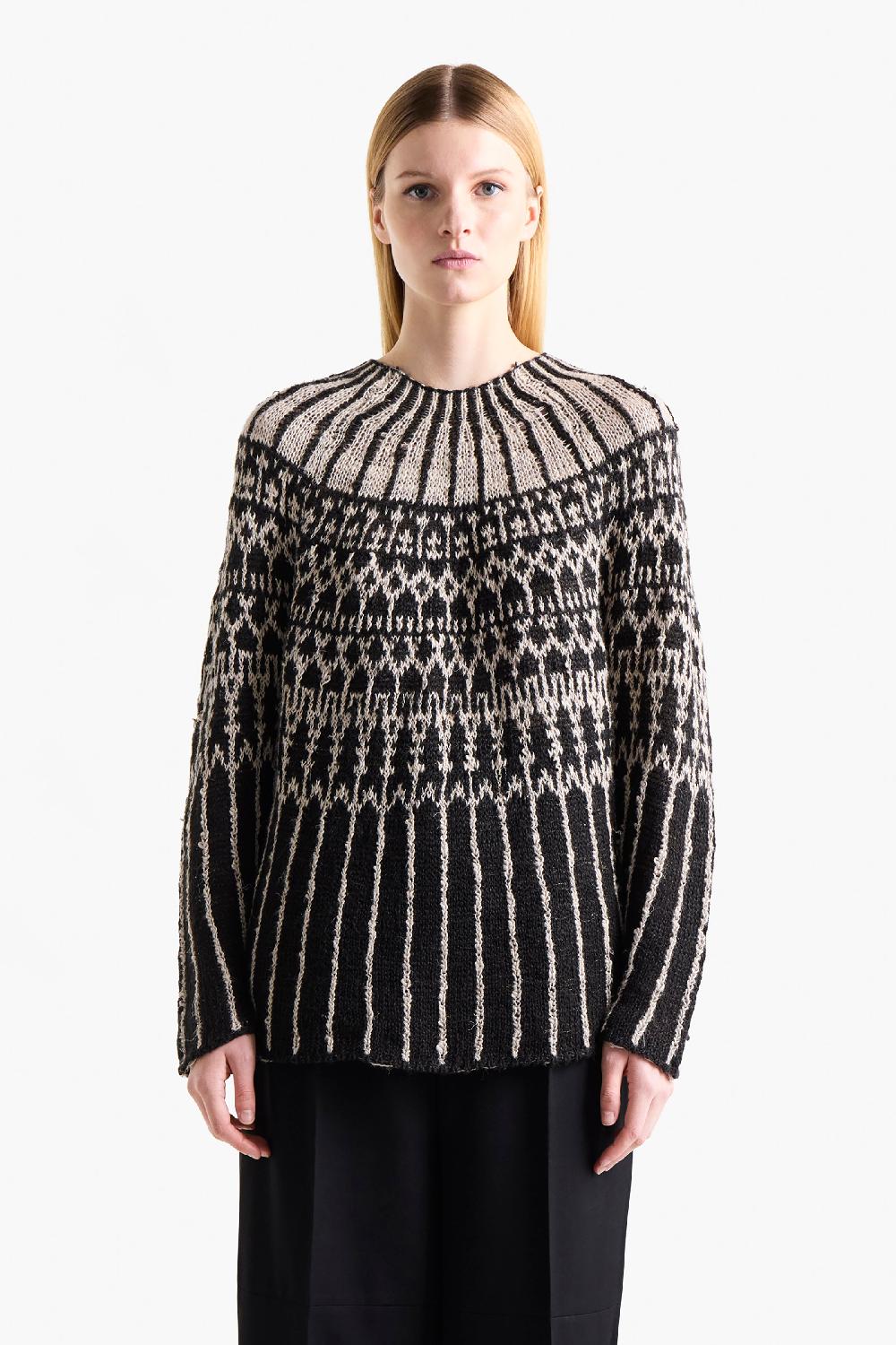 altuzarra Flick Sweater Black/Antique Pearl