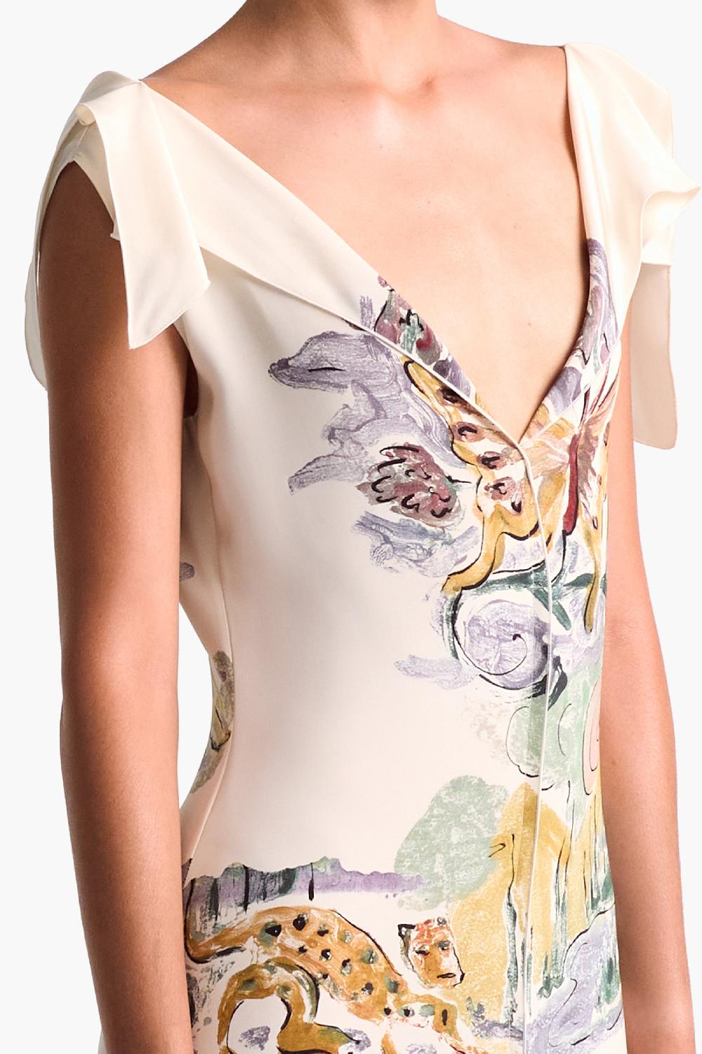 Altuzarra Jophee Dress Ivory Mythical Scenery
