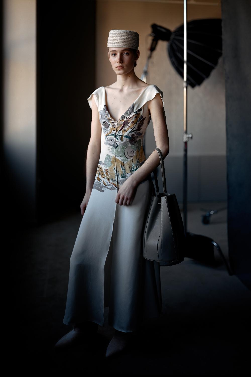 Altuzarra Jophee Dress Ivory Mythical Scenery