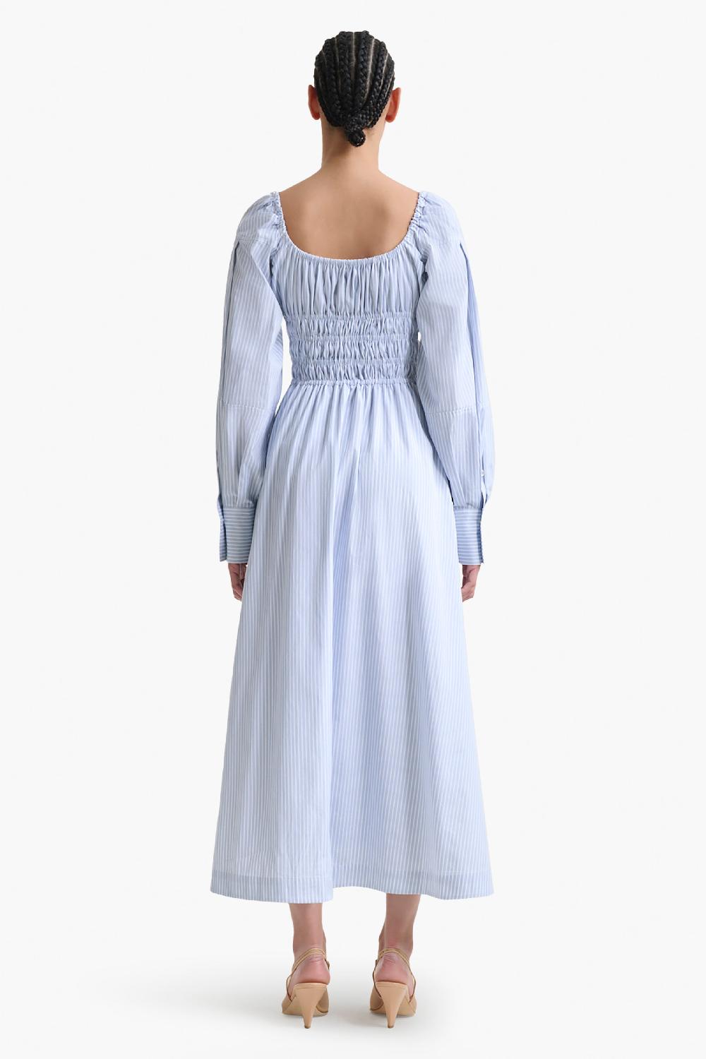 Altuzarra Josie Dress Dove Grey Banker Stripe