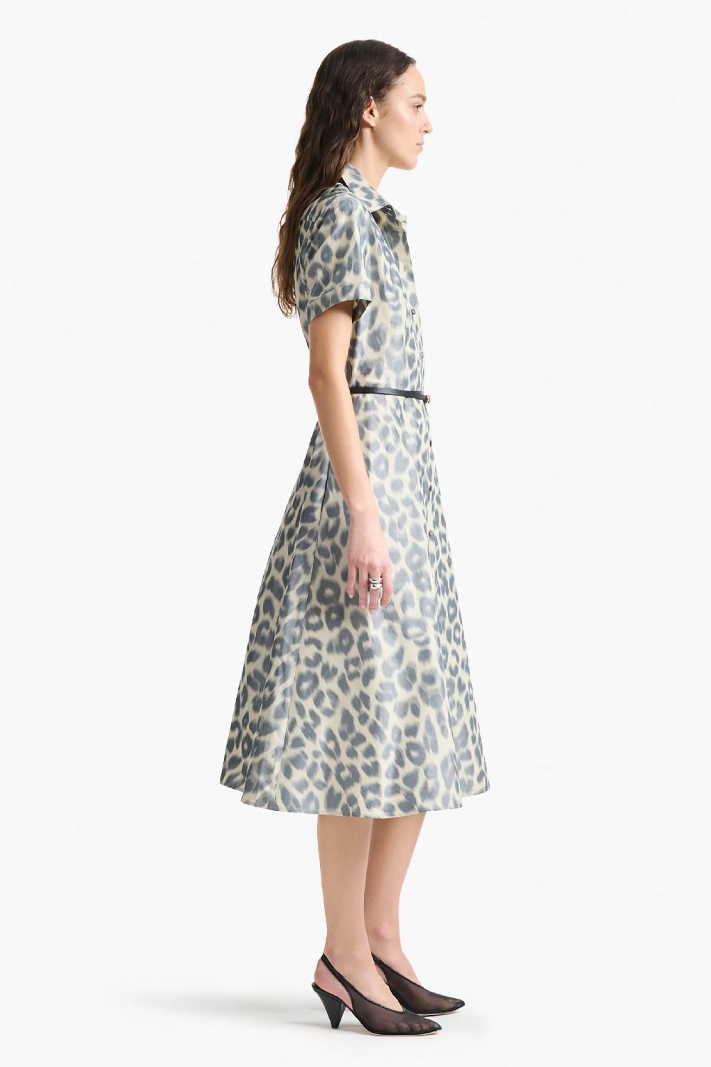 Altuzarra Kiera Dress Antique Pearl Leopard