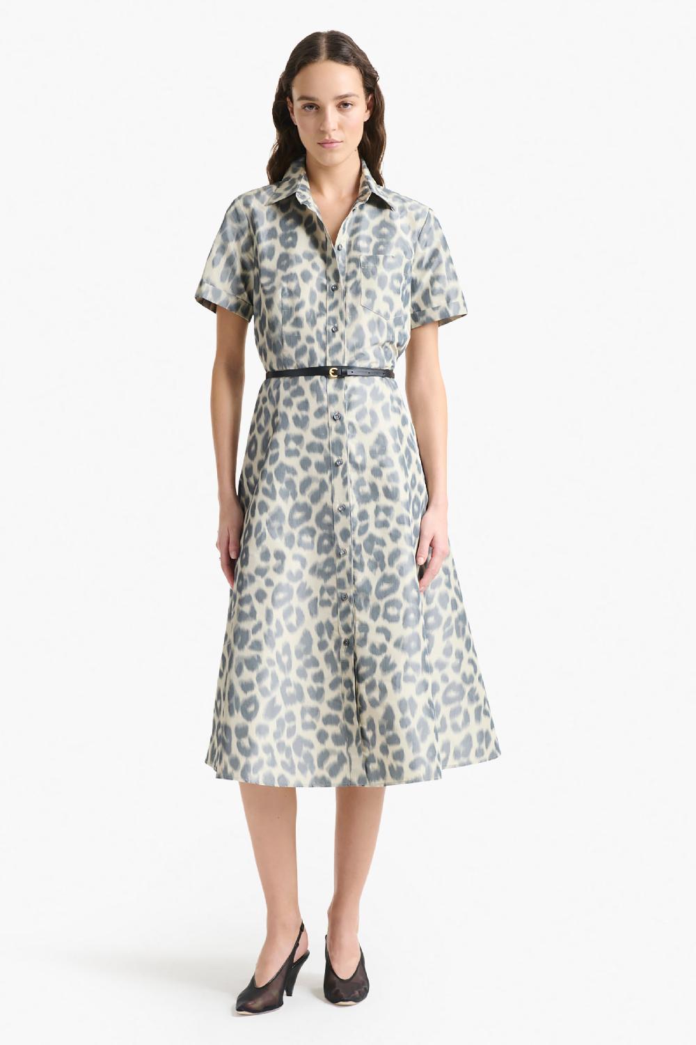 altuzarra Kiera Dress Antique Pearl Leopard