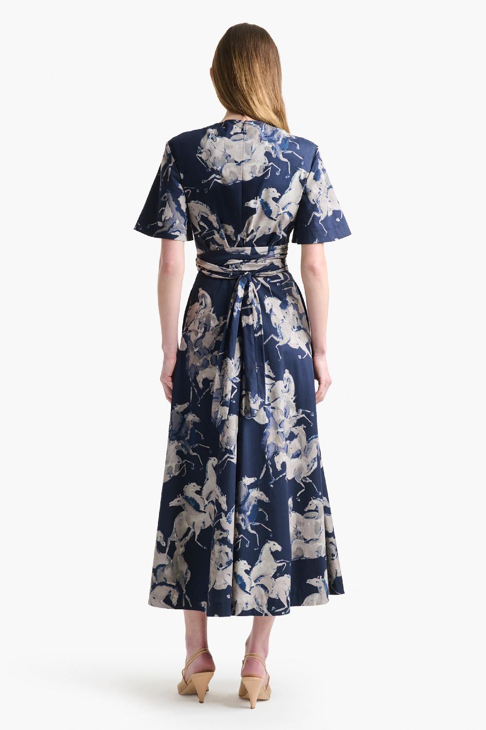 Altuzarra Kirsty Dress Berry Blue Horses