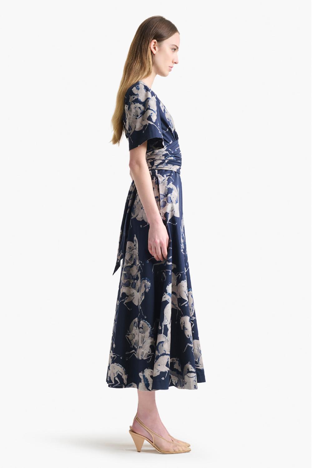Altuzarra Kirsty Dress Berry Blue Horses