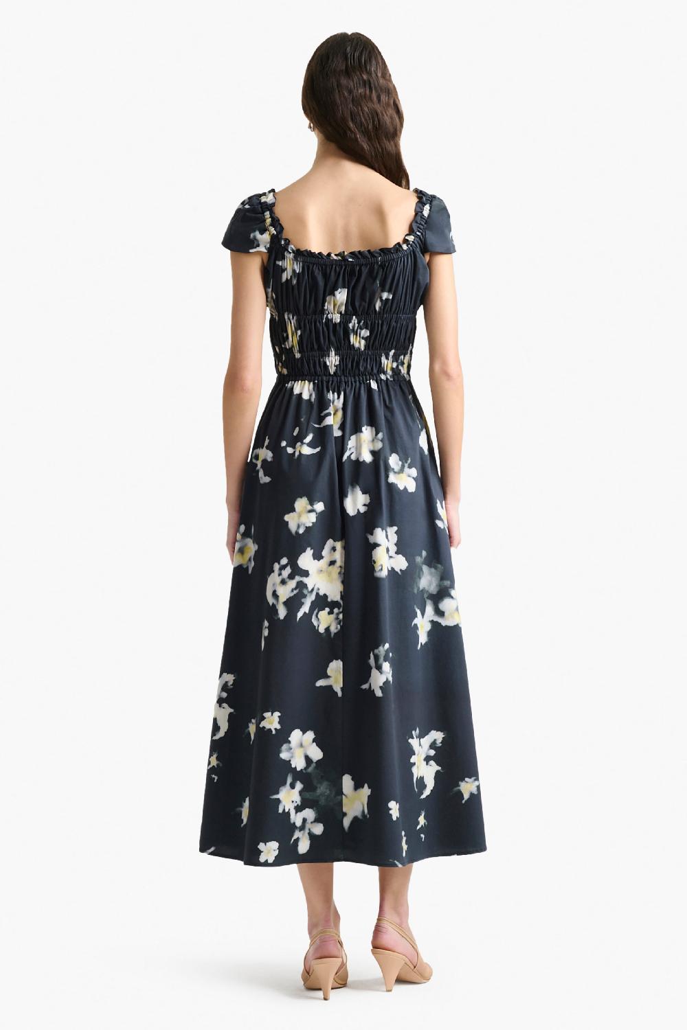 Altuzarra Lily Dress Black Inky Flowers