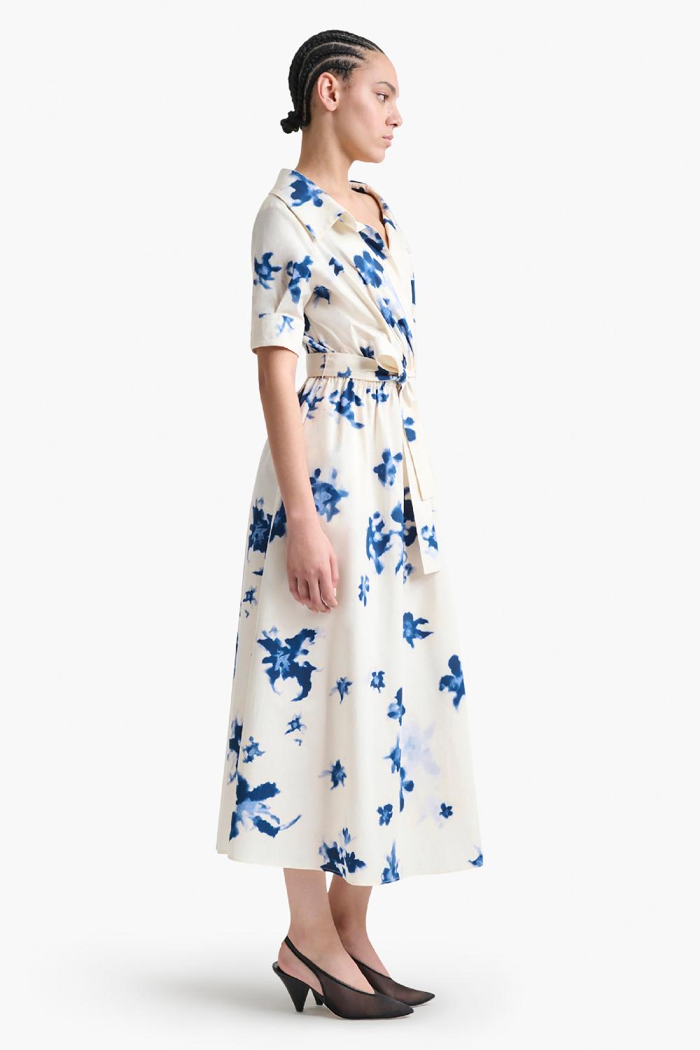 Altuzarra Lydia Dress Berry Blue Flowers