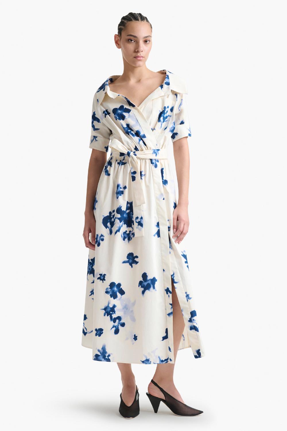 Altuzarra Lydia Dress Berry Blue Flowers