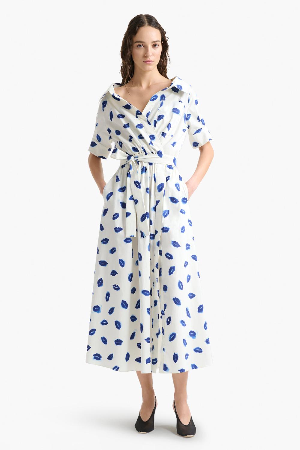 altuzarra Lydia Dress Berry Blue Kisses