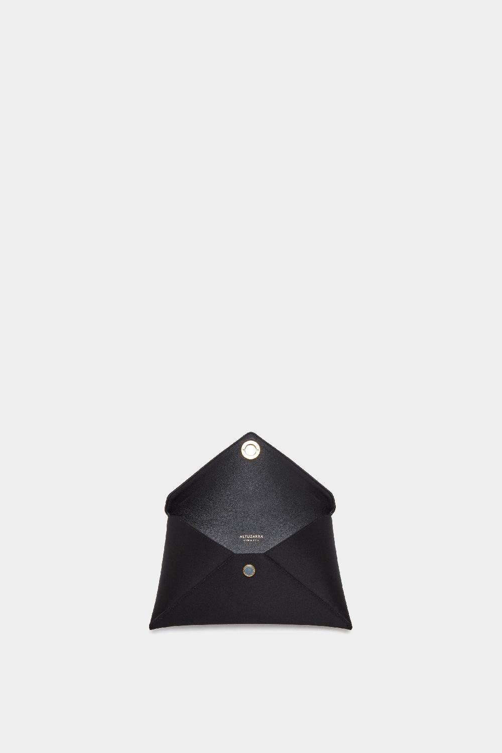 Altuzarra Medallion Envelope Clutch Satin Black