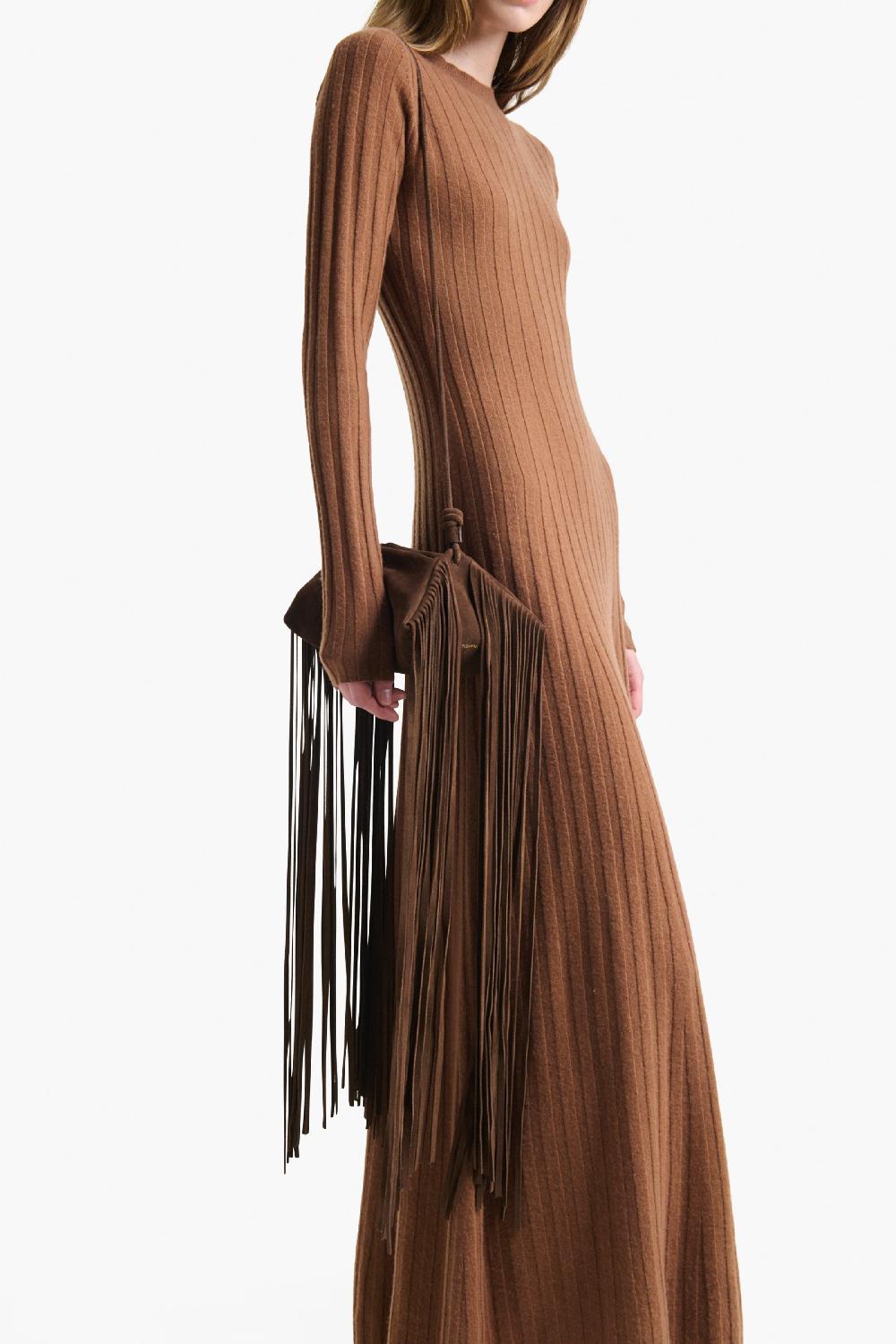 altuzarra Origami With Fringe Mini Bag Chocolate