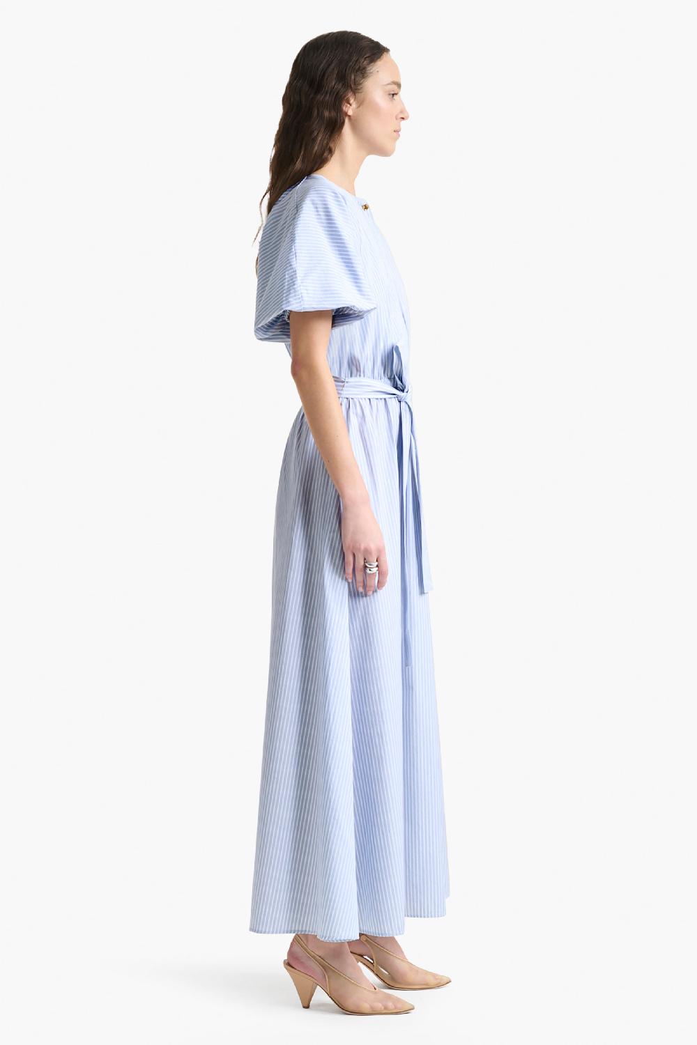 Altuzarra Paulina Dress Dove Grey Banker Stripe