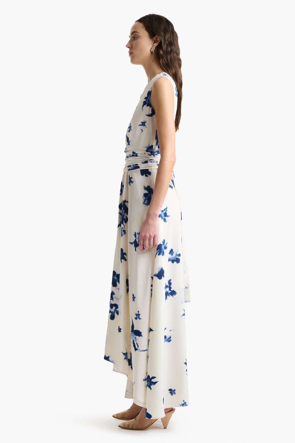 Altuzarra Penny Dress Berry Blue Flowers