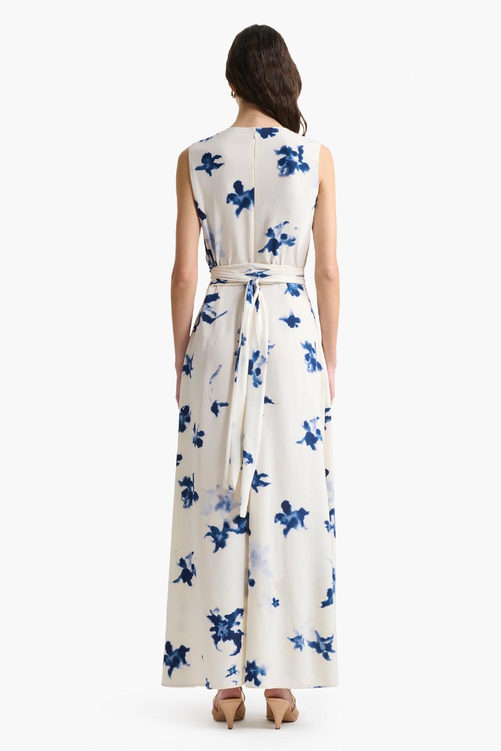 Altuzarra Penny Dress Berry Blue Flowers