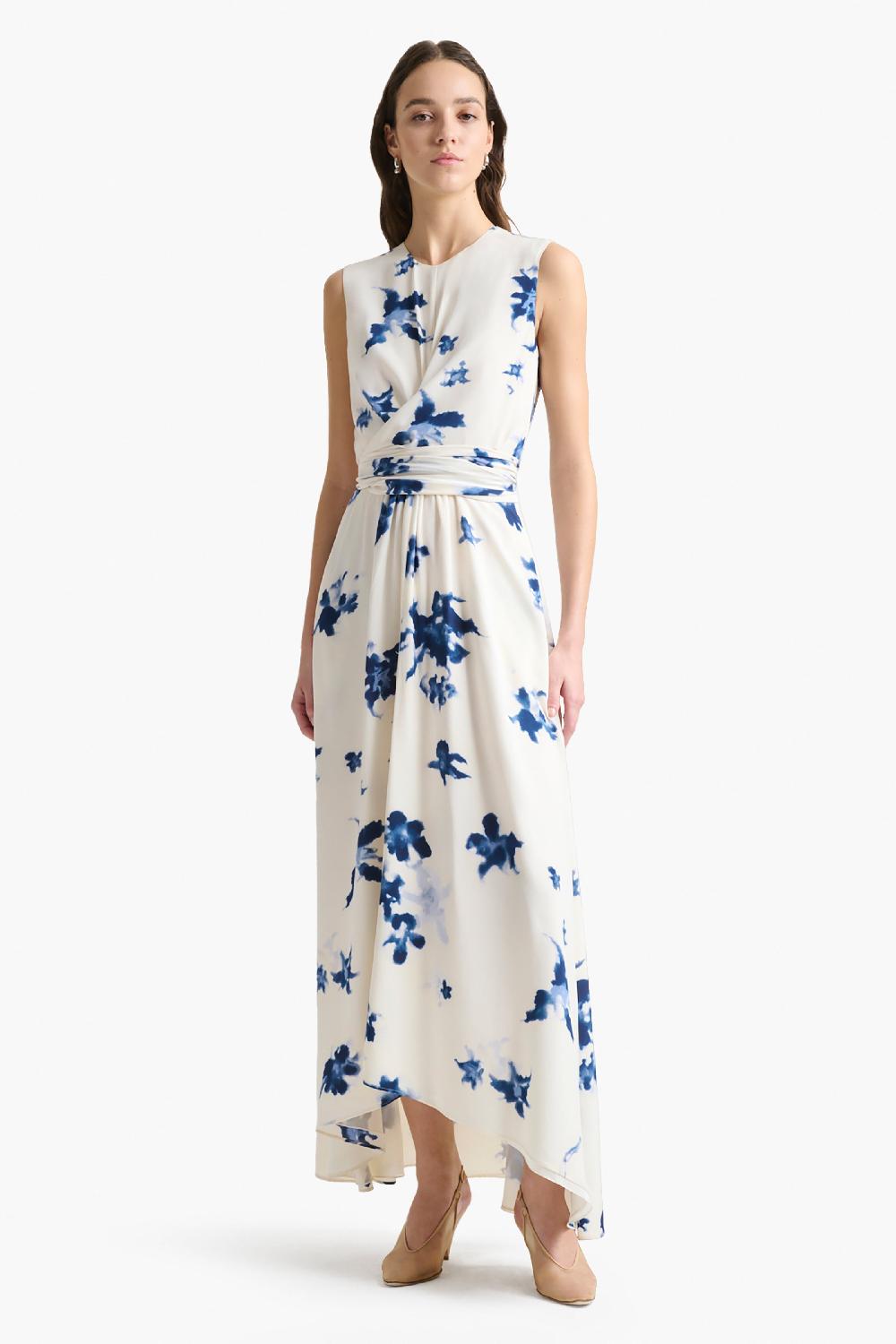 Altuzarra Penny Dress Berry Blue Flowers