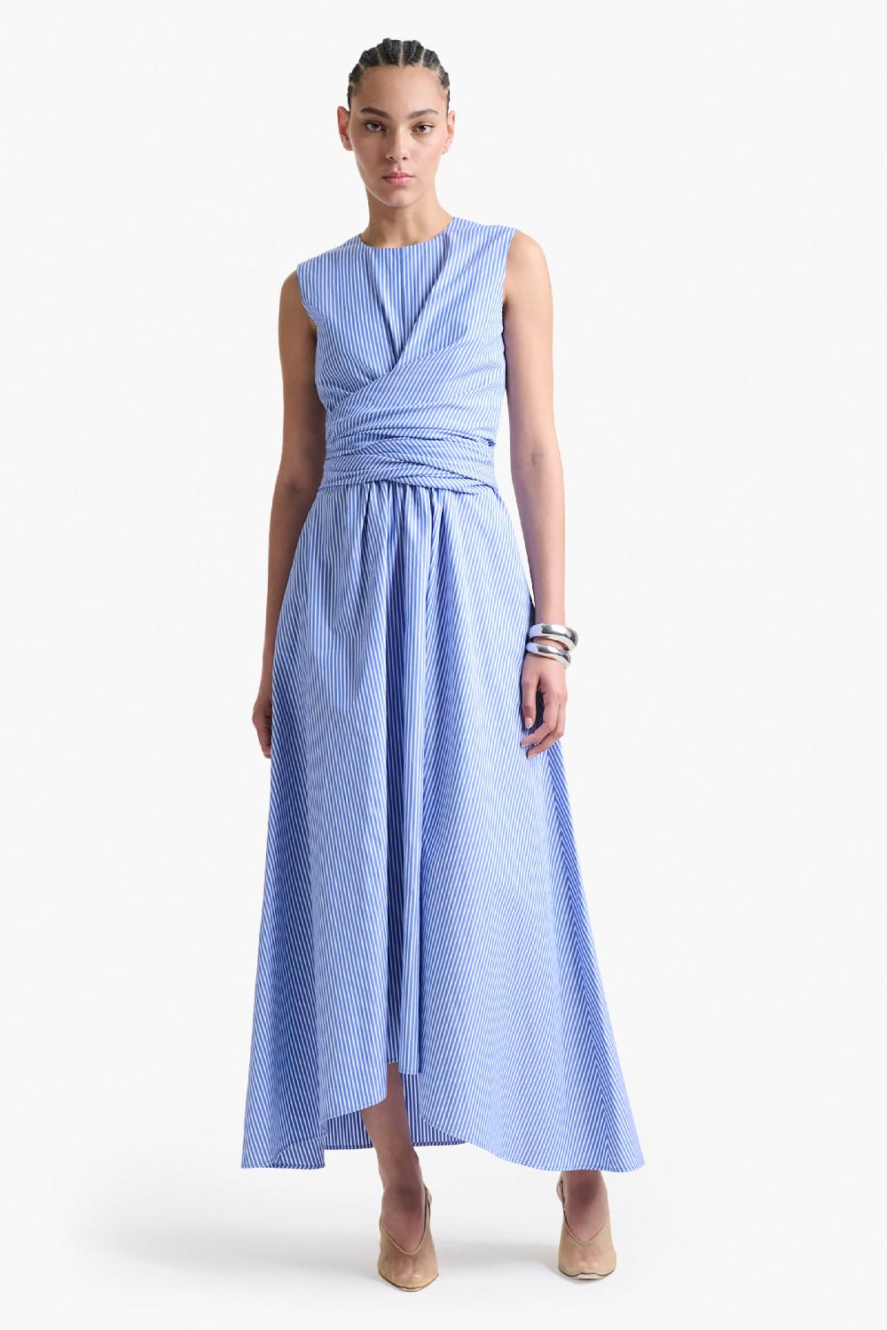 Altuzarra Penny Dress Tidal Blue Stripe