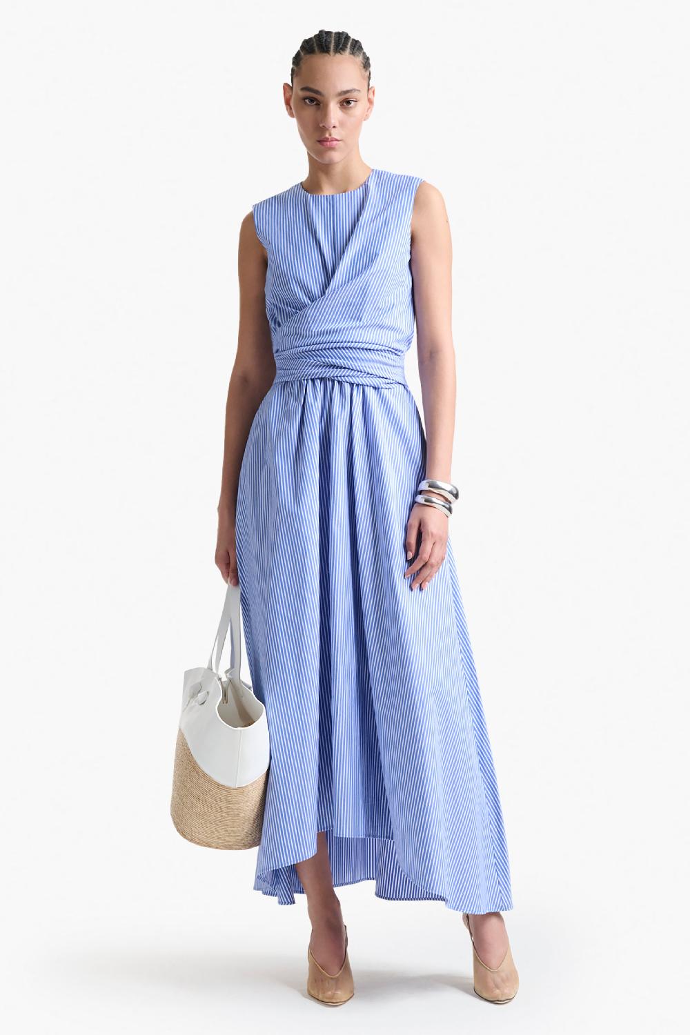 altuzarra Penny Dress Tidal Blue Stripe