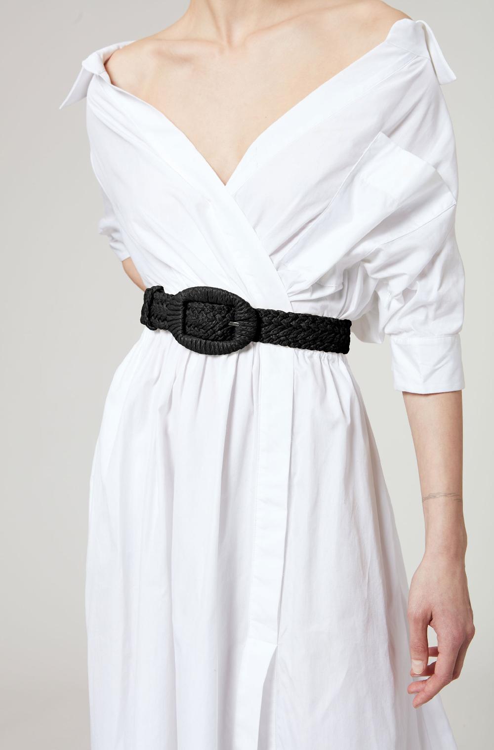 Altuzarra Raffia Belt Black