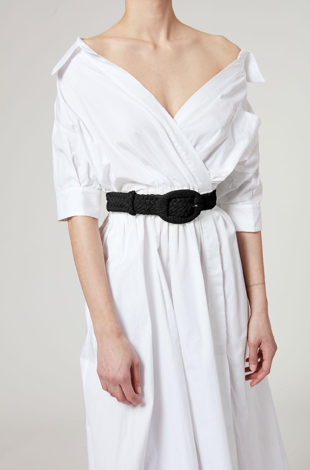 Altuzarra Raffia Belt Black