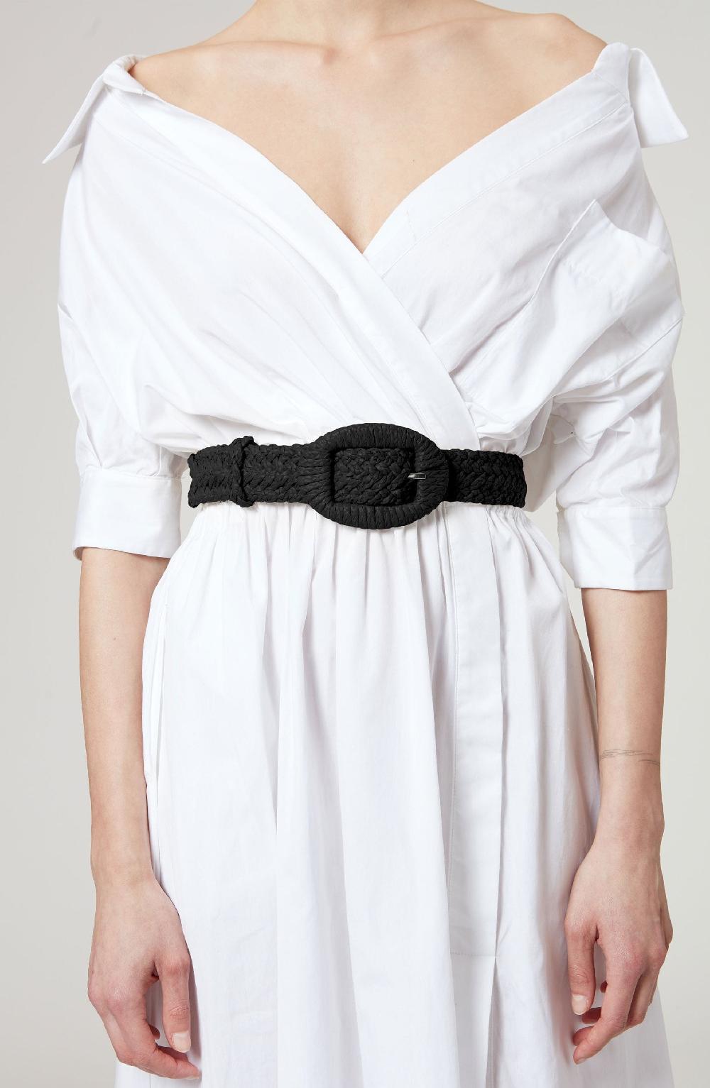 altuzarra Raffia Belt Black