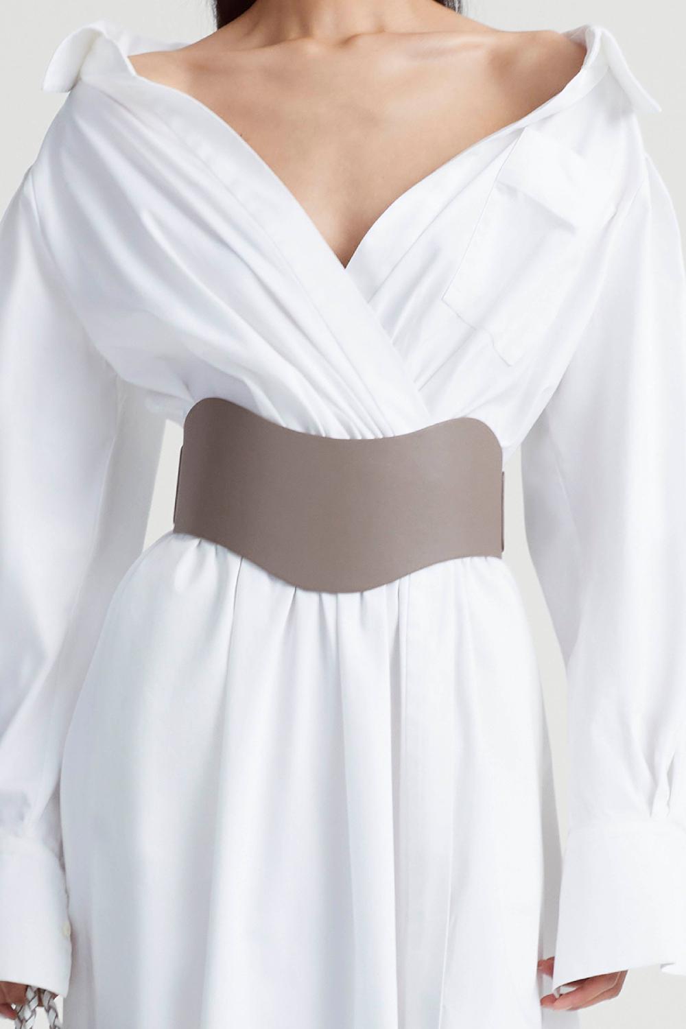 altuzarra Reversible Corset Belt Truffle/Ivory