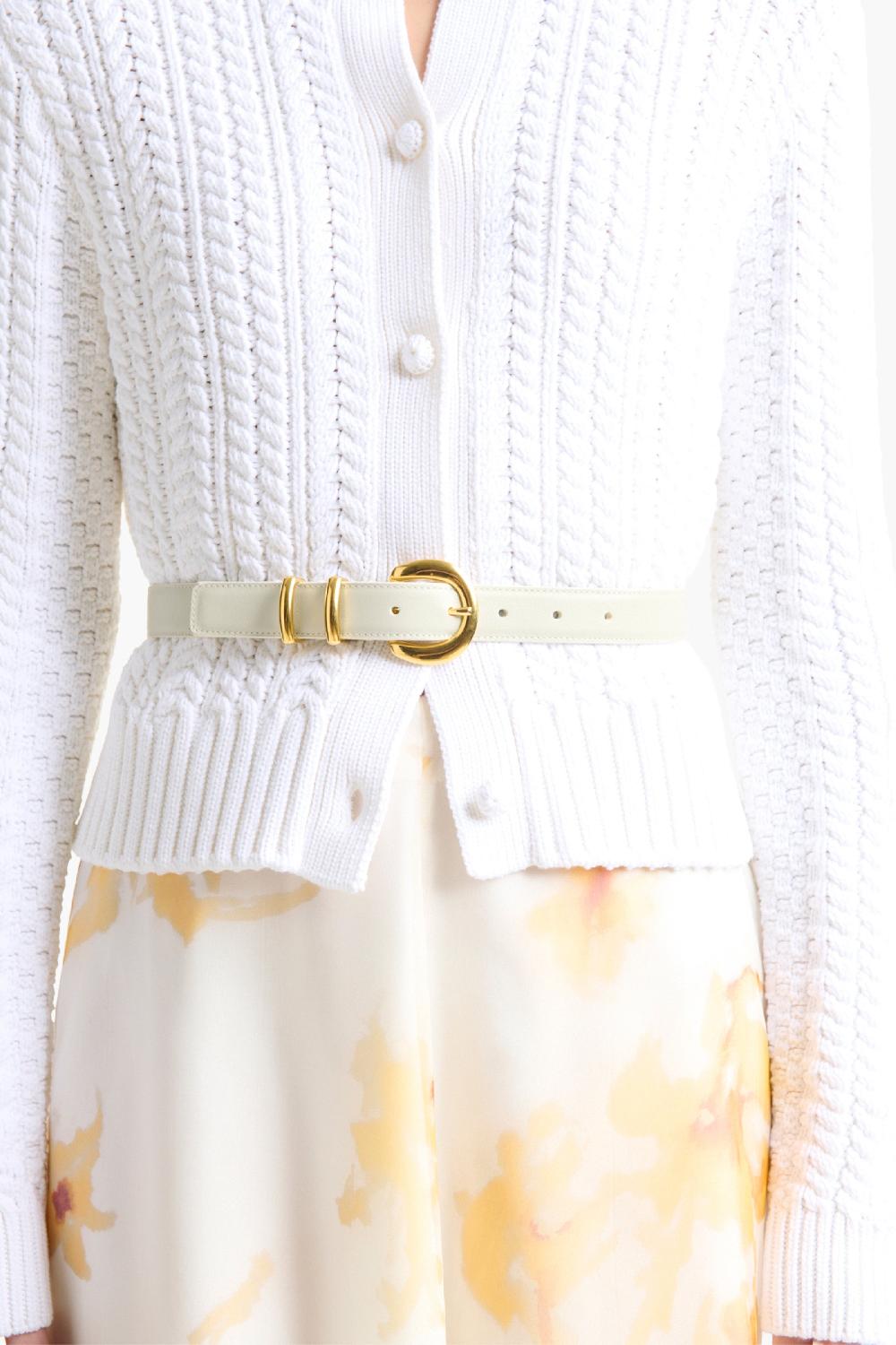 altuzarra Round Buckle Belt Taupe