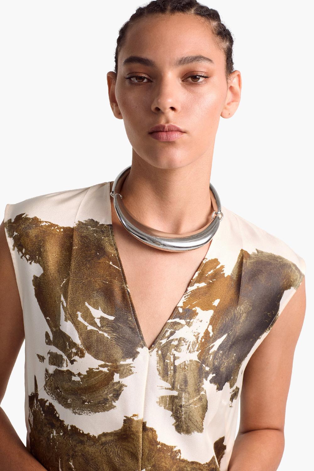 altuzarra Sculptural Necklace Shiny Silver