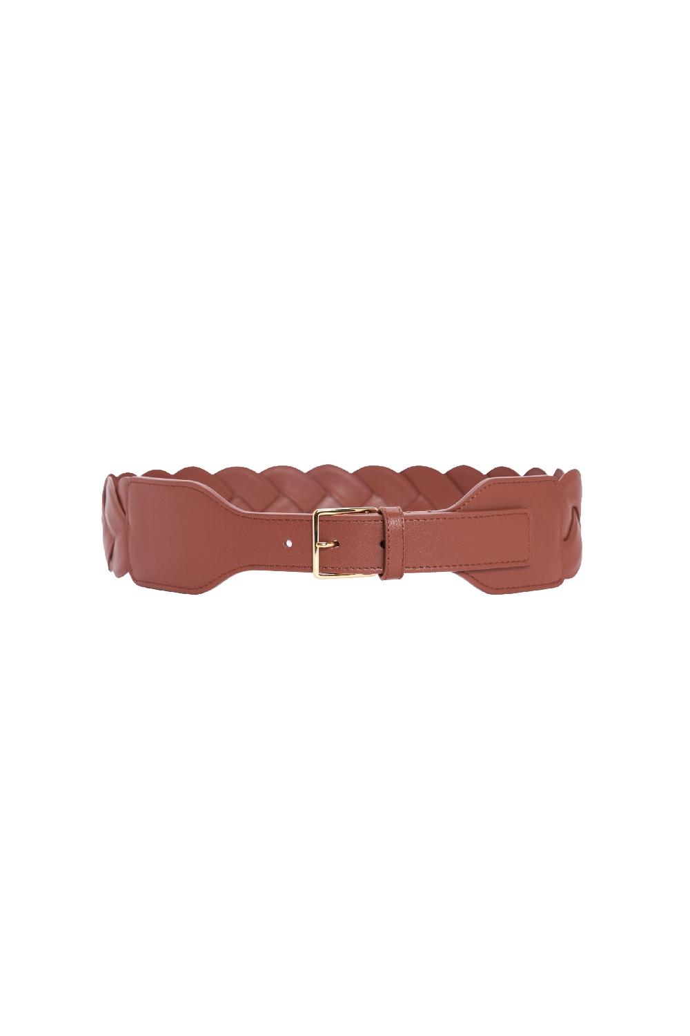 Altuzarra Skinny Braid Belt Cognac