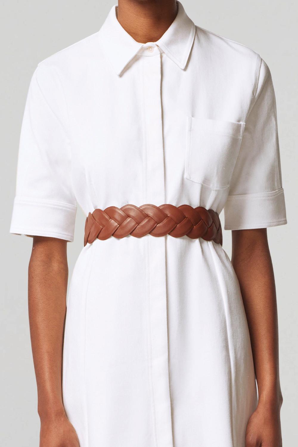 altuzarra Skinny Braid Belt Cognac