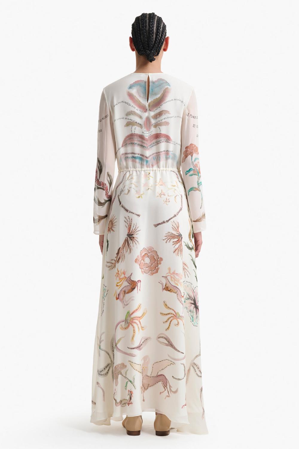 Altuzarra Sybbeline Dress Ivory Figurative Tattoo