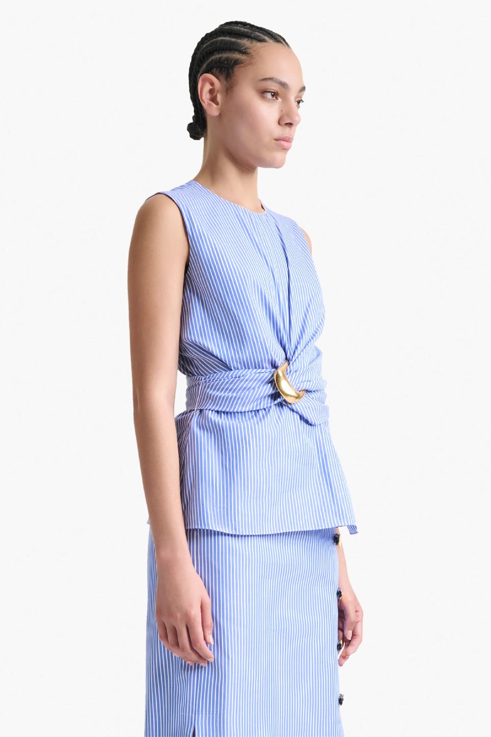 Altuzarra Tizzy Top Tidal Blue Stripe