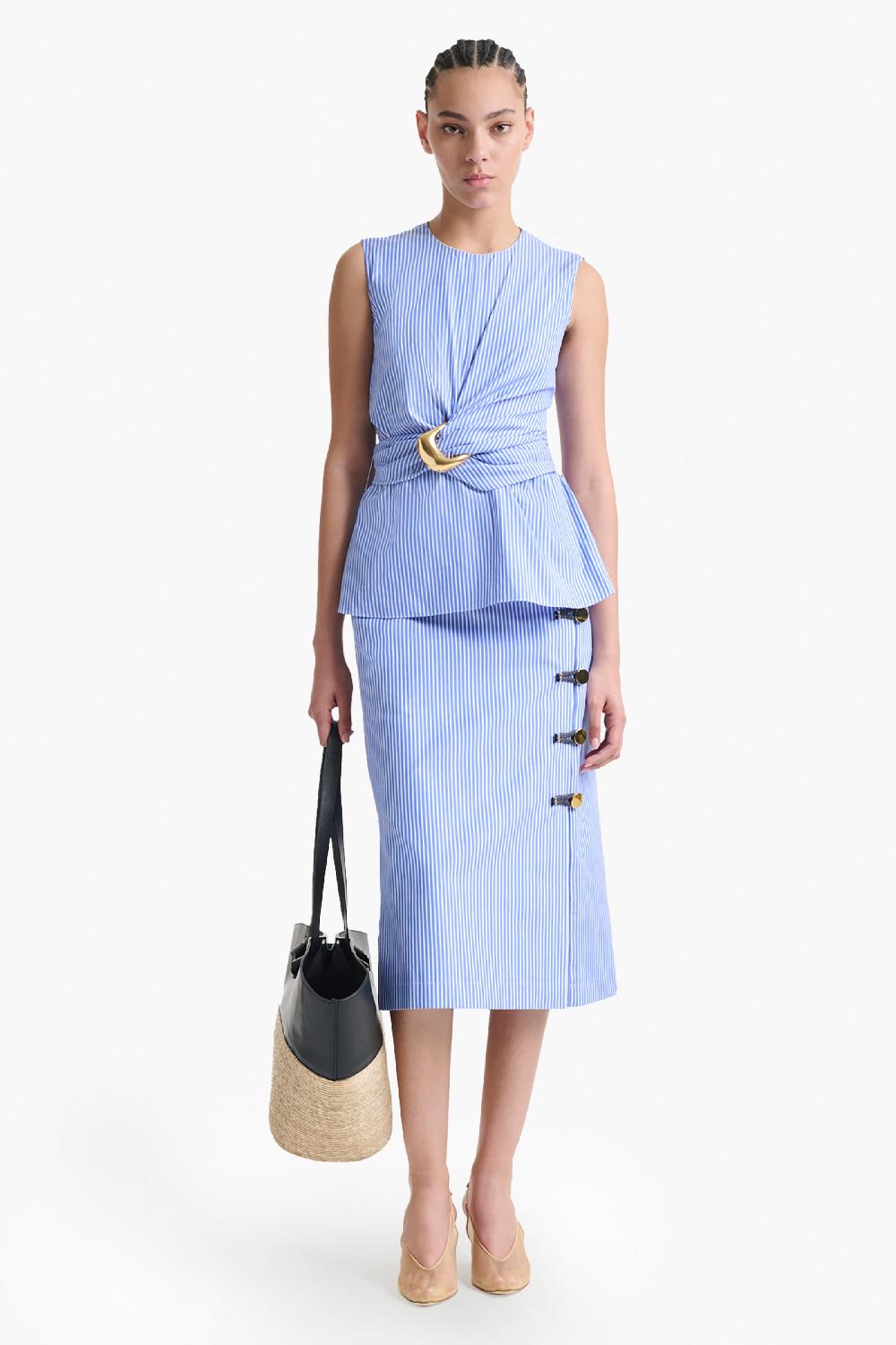 altuzarra Tizzy Top Tidal Blue Stripe