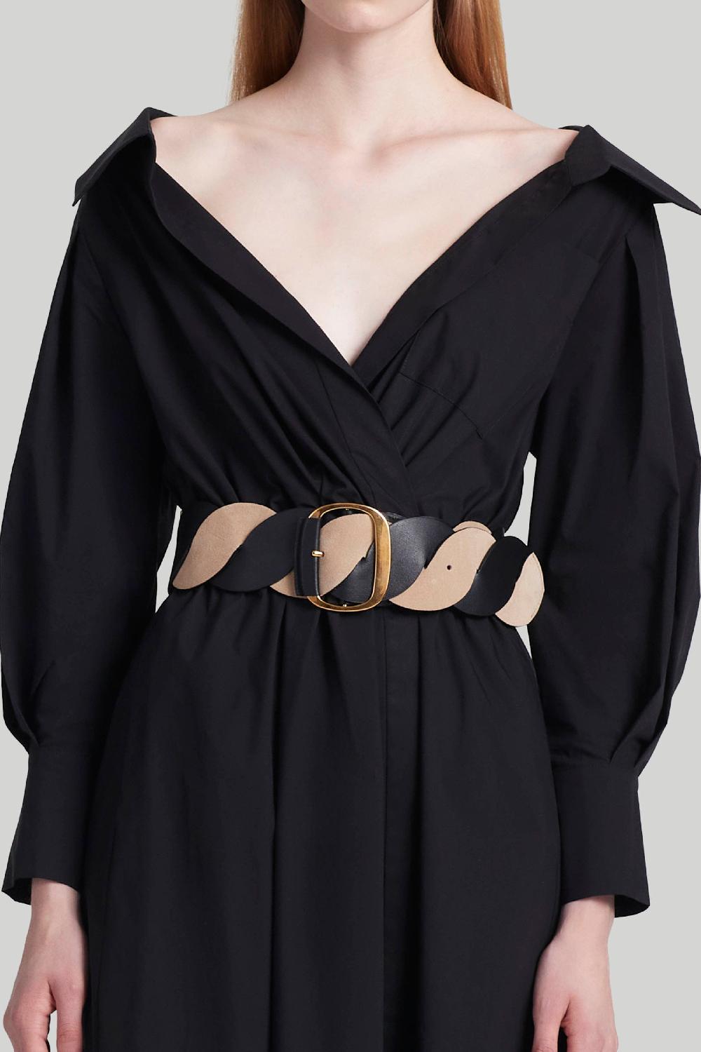 Altuzarra Twist Braid Belt Black/Cappuccino