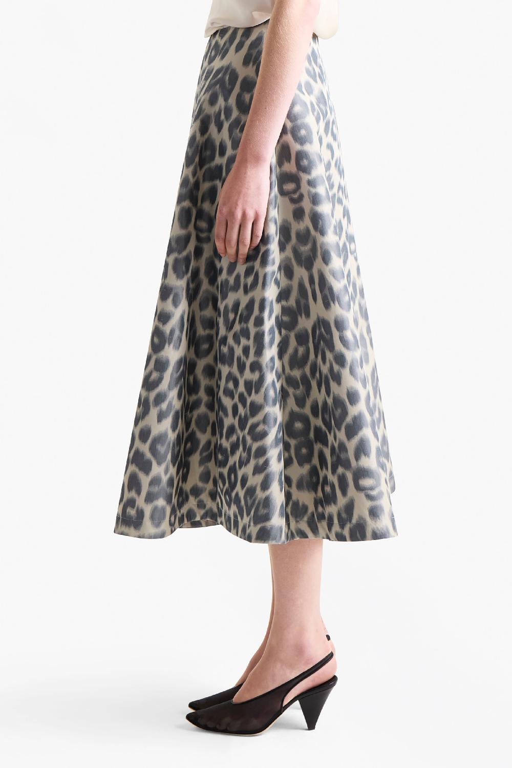 Altuzarra Varda Skirt Antique Pearl Leopard