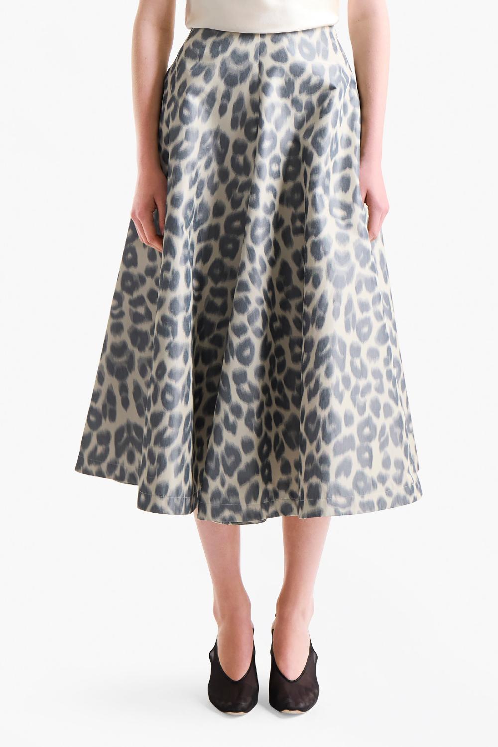 Altuzarra Varda Skirt Antique Pearl Leopard