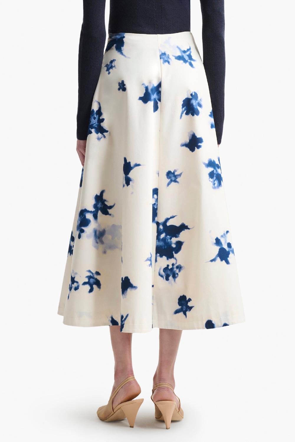 Altuzarra Varda Skirt Berry Blue Flowers