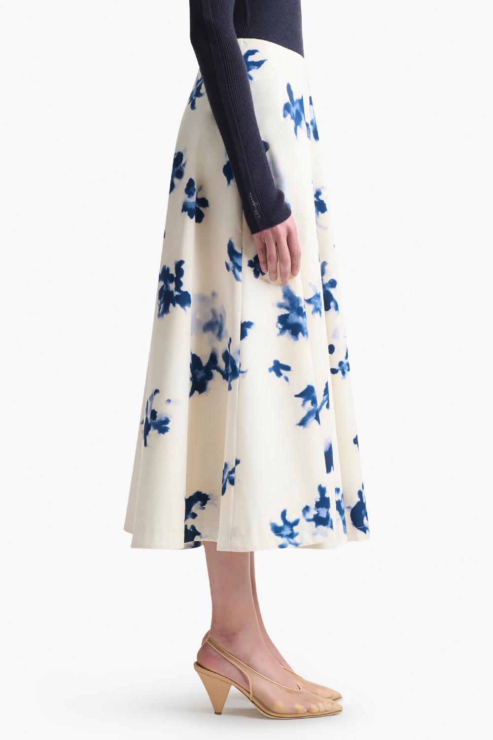 Altuzarra Varda Skirt Berry Blue Flowers