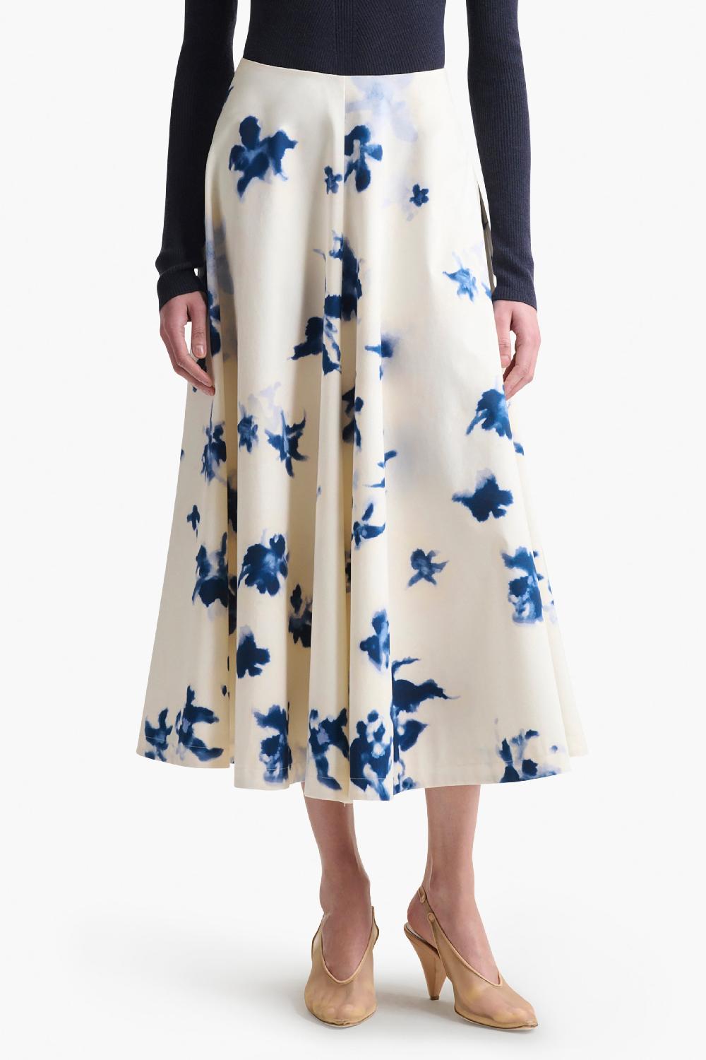 Altuzarra Varda Skirt Berry Blue Flowers