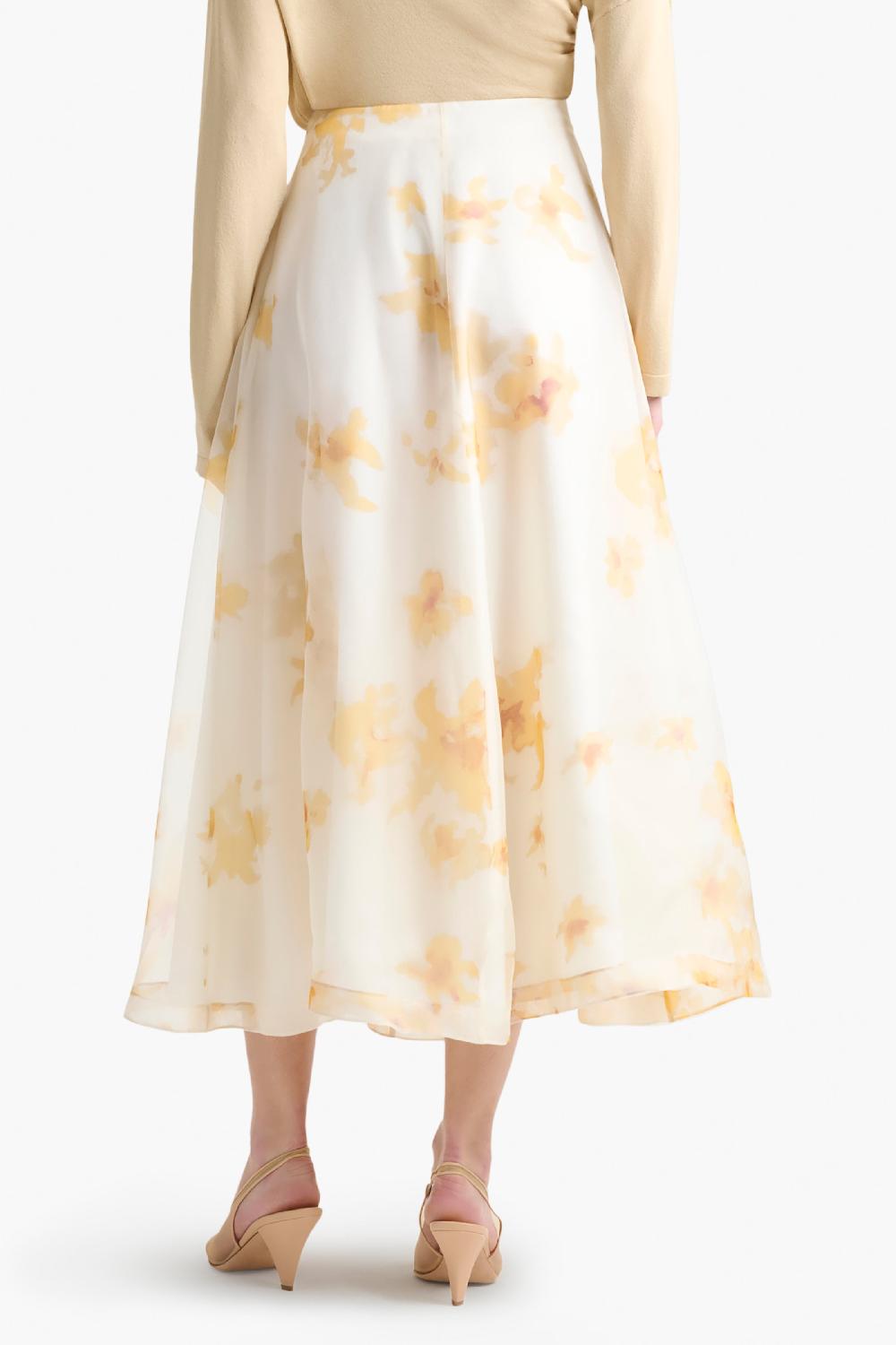Altuzarra Varda Skirt Ivory Flowers