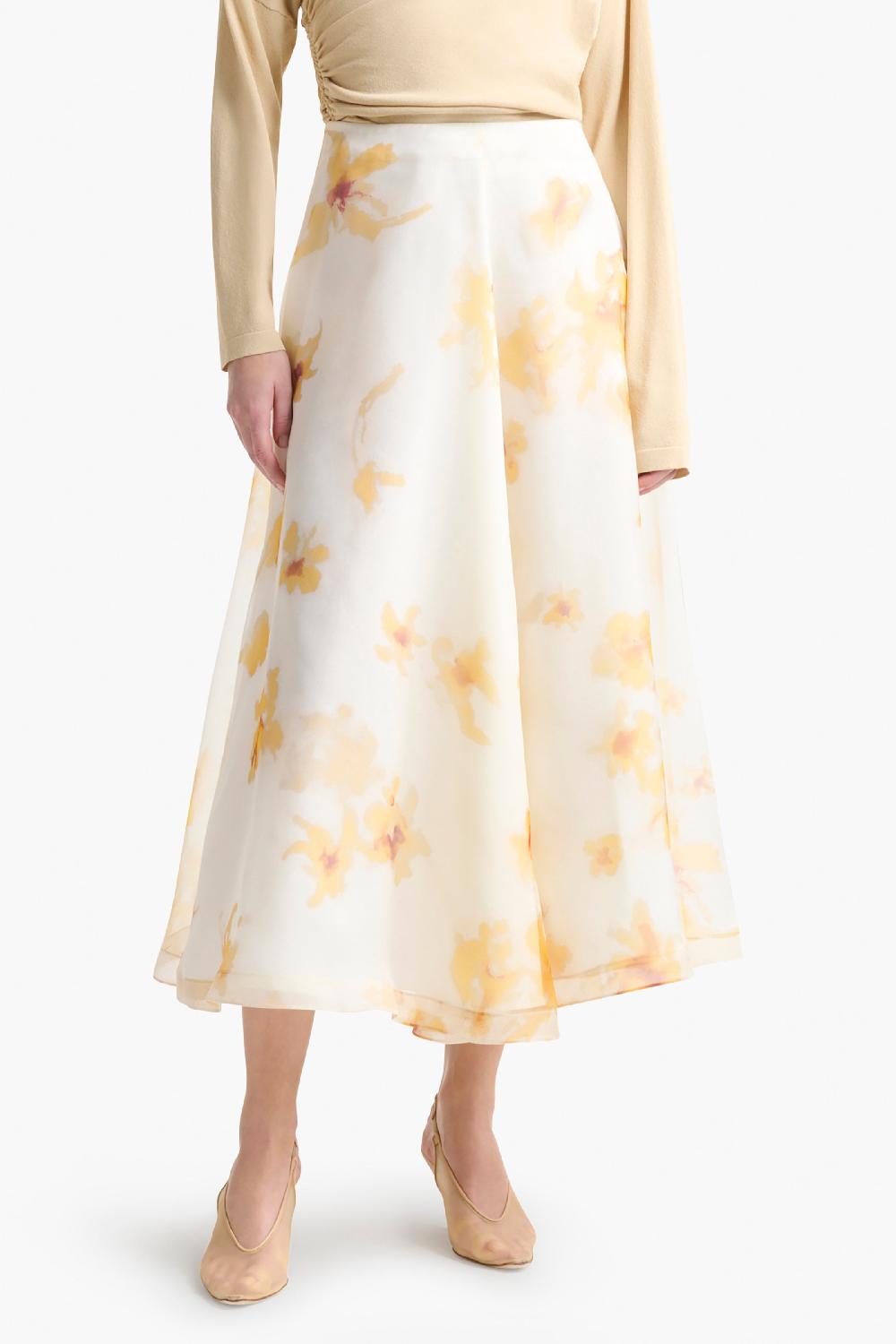 Altuzarra Varda Skirt Ivory Flowers