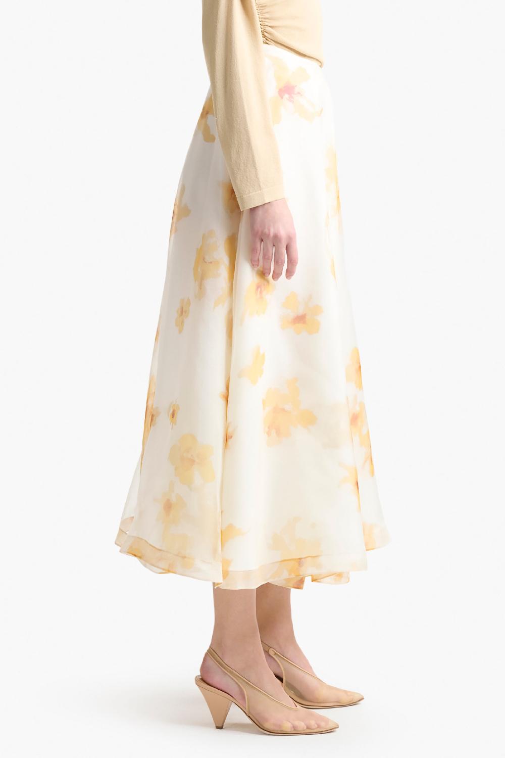 Altuzarra Varda Skirt Ivory Flowers