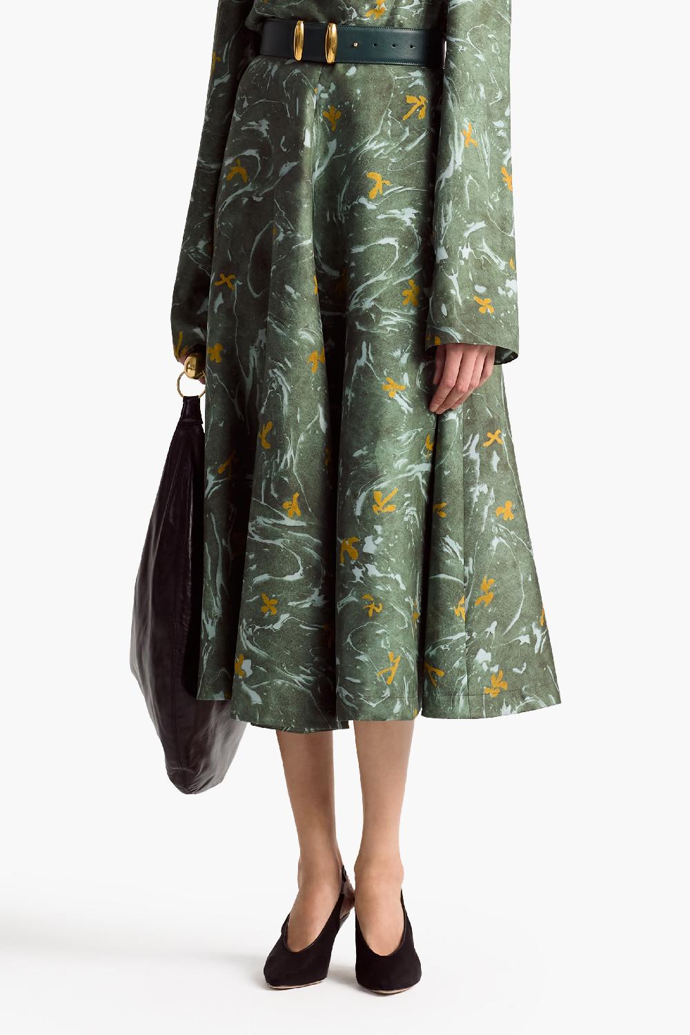 Altuzarra Varda Skirt Monstera Marbled Floral